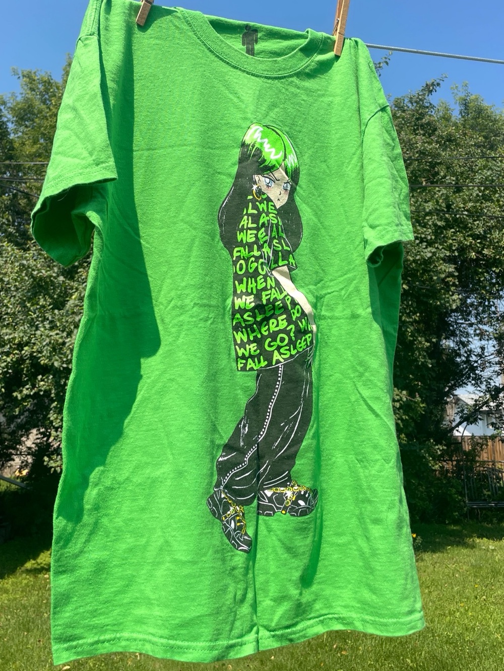 Billie Eilish Green Short Sleeve Tee - Women's M